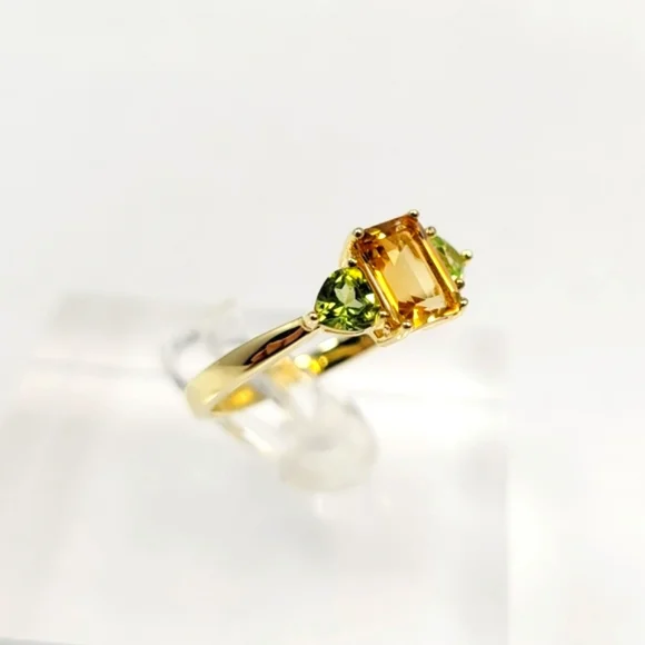 14k Filled Citrine & Peridot Ring - Picture 4 of 12